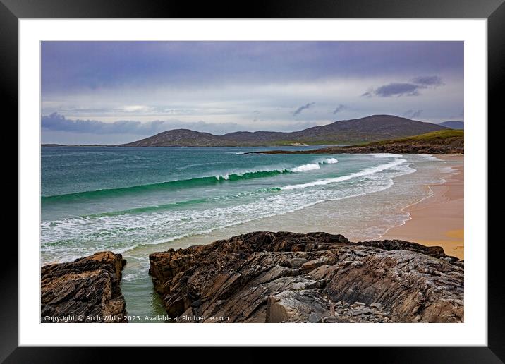 Traigh Lar beach, West Harris, Isle of Harris, Out Framed Mounted Print by Arch White