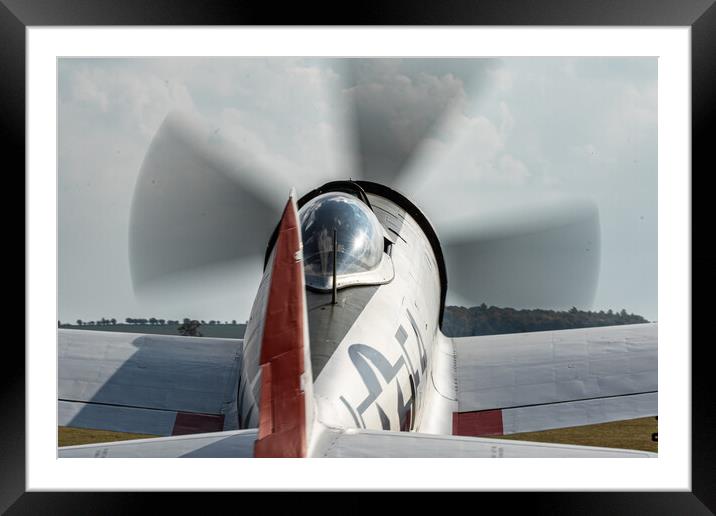 P-47 Thunderbolt Nellie B Framed Mounted Print by J Biggadike