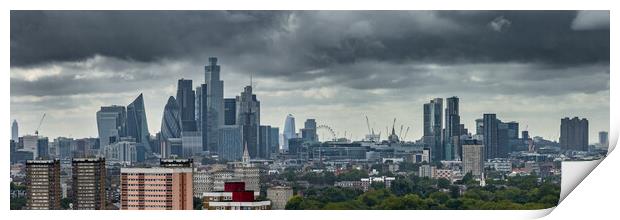 Stormy London Skyline Print by Apollo Aerial Photography