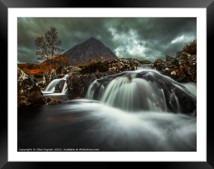 Drama of the Buachaille Framed Mounted Print by Clive Ingram