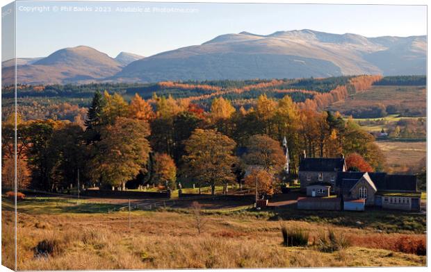 Autumn at Spean Bridge in the Scottish Highlands Canvas Print by Phil Banks