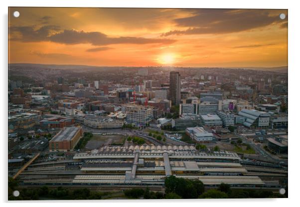 Sheffield The Steel City Acrylic by Apollo Aerial Photography