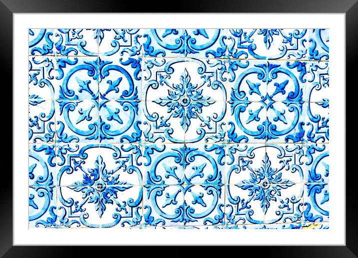 Portuguese Azulejos Tile Framed Mounted Print by Steven Dale