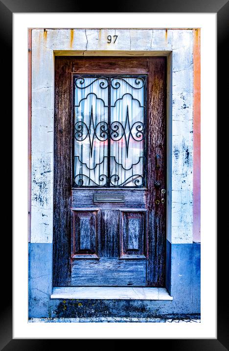 Rustic Aveiro Old Door Framed Mounted Print by Steven Dale