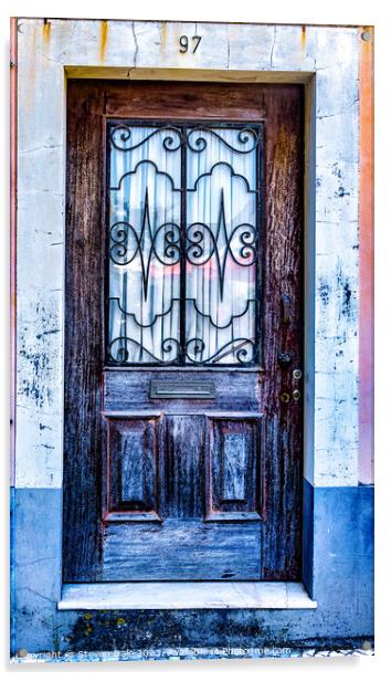 Rustic Aveiro Old Door Acrylic by Steven Dale