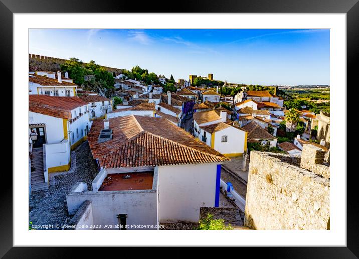 Óbidos Walled Town Framed Mounted Print by Steven Dale