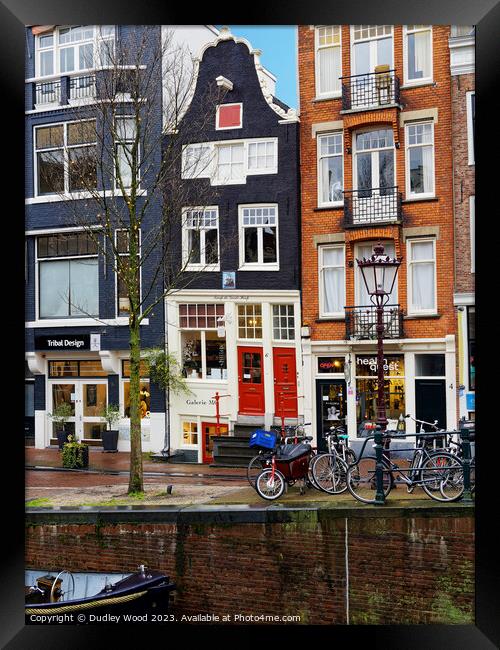Narrow houses Amsterdam 1 Framed Print by Dudley Wood