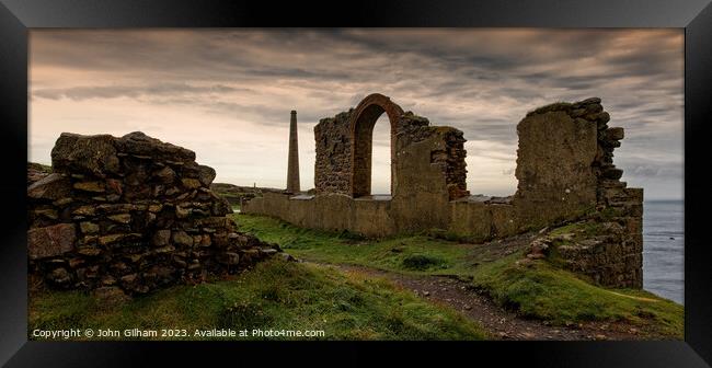 Outdoor Ruins at Botallack on the Cornish Coast England UK Framed Print by John Gilham