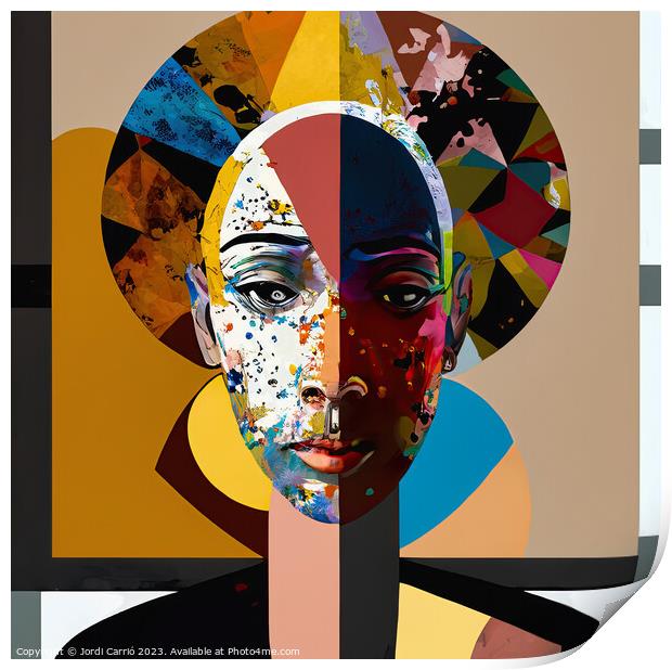 Beauty and mystery in cubism - GIA0923-1040-ILU Print by Jordi Carrio