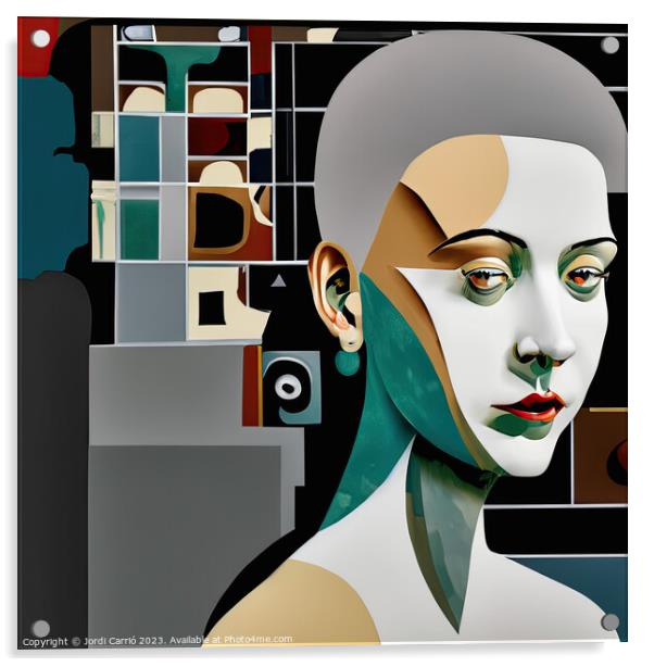 Beauty and mystery in cubism - GIA0923-1041-ILU Acrylic by Jordi Carrio