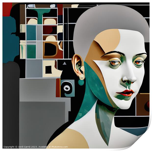 Beauty and mystery in cubism - GIA0923-1041-ILU Print by Jordi Carrio