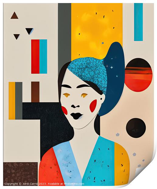 Beauty and mystery in cubism - GIA0923-1042-ILU Print by Jordi Carrio