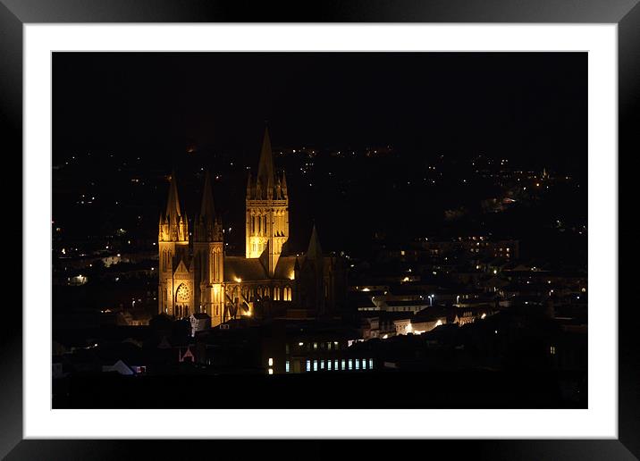 Illuminated Truro Cathedral Framed Mounted Print by Brian Roscorla