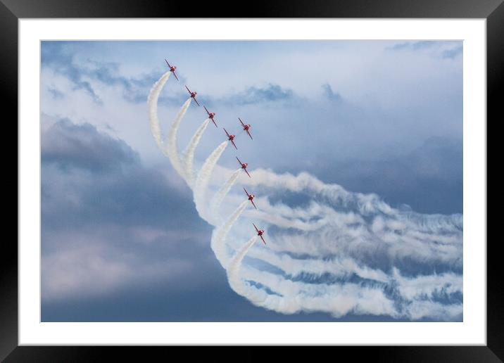 The Royal Air Force Red Arrows Framed Mounted Print by J Biggadike