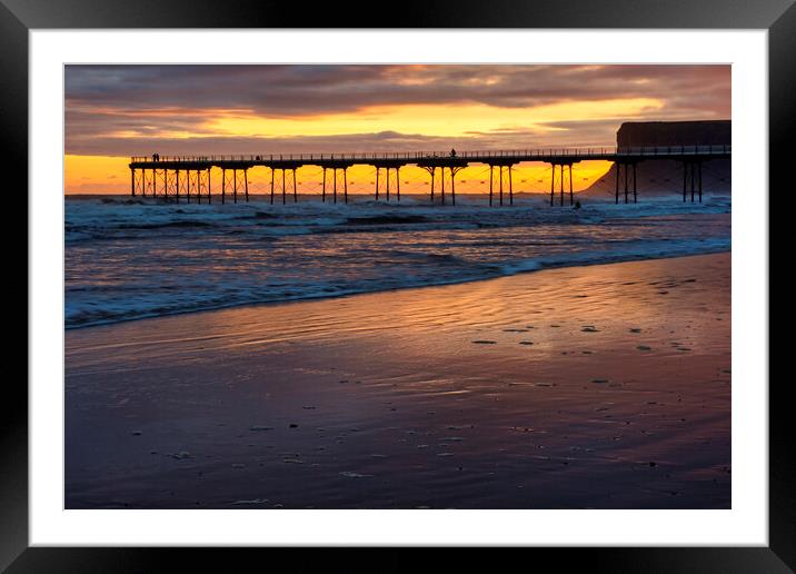 Saltburn by the Sea Pier Sunrise Framed Mounted Print by Steve Smith