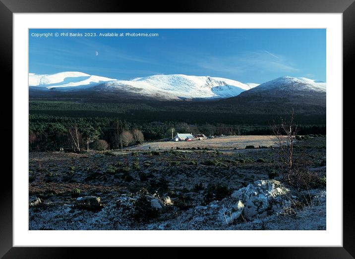 Cairngorm Mountains from Whitewell Framed Mounted Print by Phil Banks