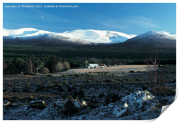 Cairngorm Mountains from Whitewell Print by Phil Banks