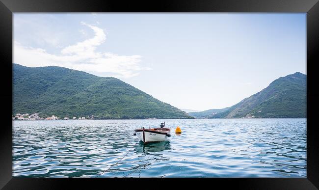 Boat in the Bay of Kotor Framed Print by Jason Wells