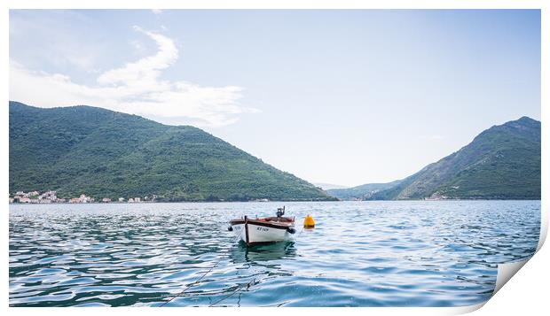 Boat in the Bay of Kotor Print by Jason Wells