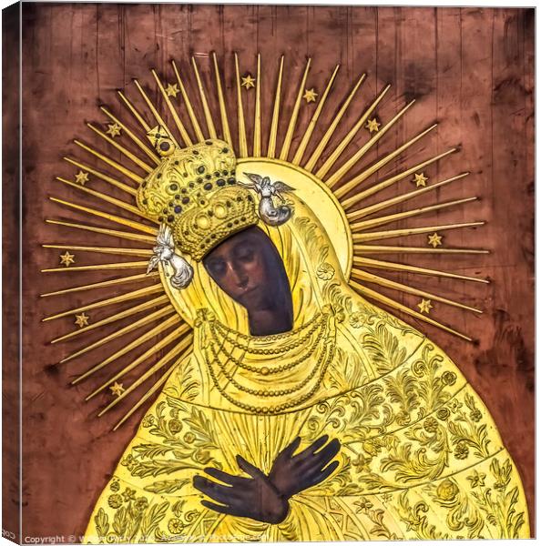 Copy Golden Black Madonna St Mary's Church Gdansk Poland Canvas Print by William Perry