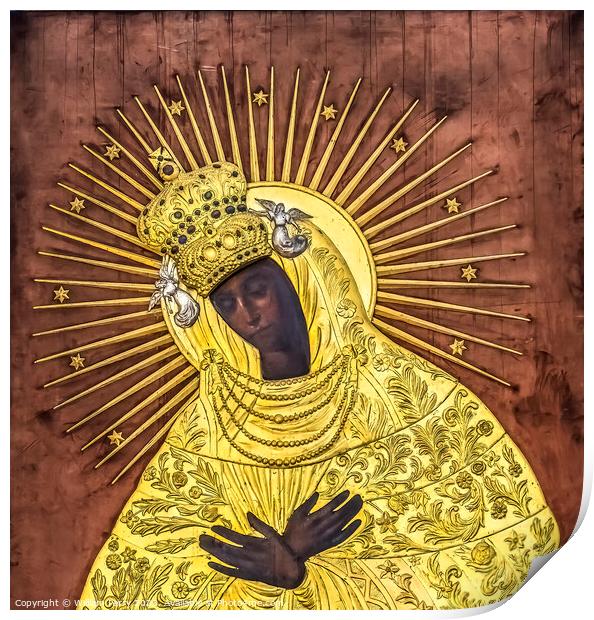 Copy Golden Black Madonna St Mary's Church Gdansk Poland Print by William Perry
