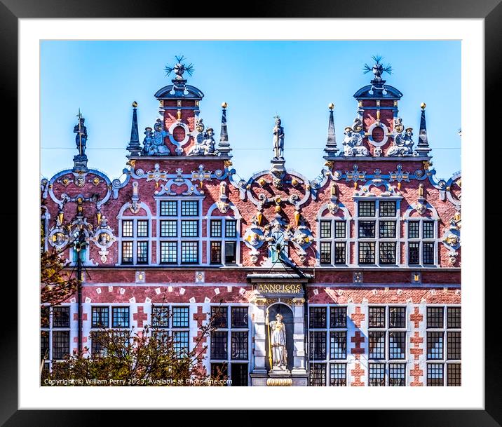 Colorful Facade Great Armory Market Square Gdansk  Framed Mounted Print by William Perry