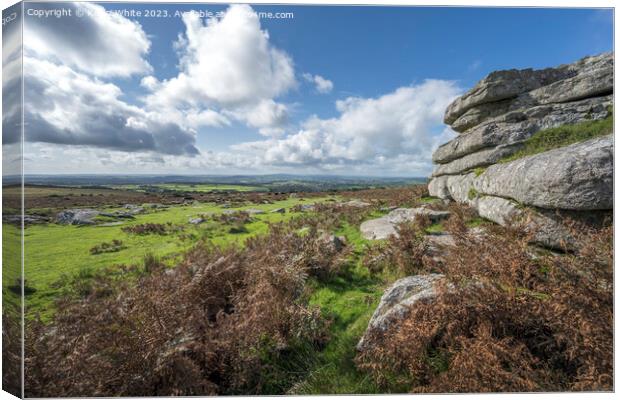 Rock formation just a small walk from Pork Hill carpark Dartmoor Canvas Print by Kevin White