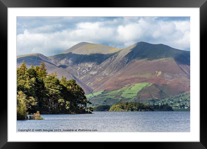 Fells above Derwent Water Framed Mounted Print by Keith Douglas