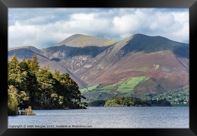 Fells above Derwent Water Framed Print by Keith Douglas
