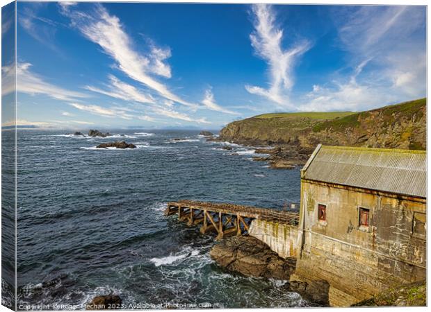 The old lifeboat station the Lizard peninsula Corn Canvas Print by Roger Mechan