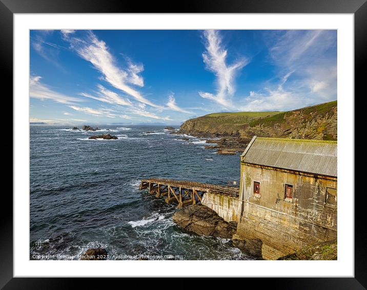 The old lifeboat station the Lizard peninsula Corn Framed Mounted Print by Roger Mechan
