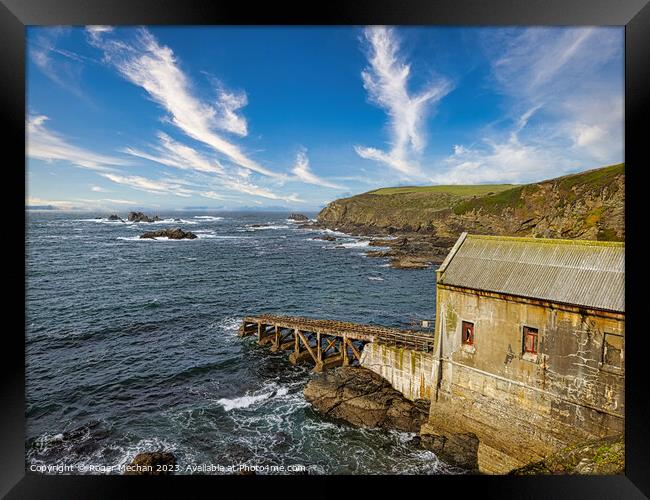 The old lifeboat station the Lizard peninsula Corn Framed Print by Roger Mechan
