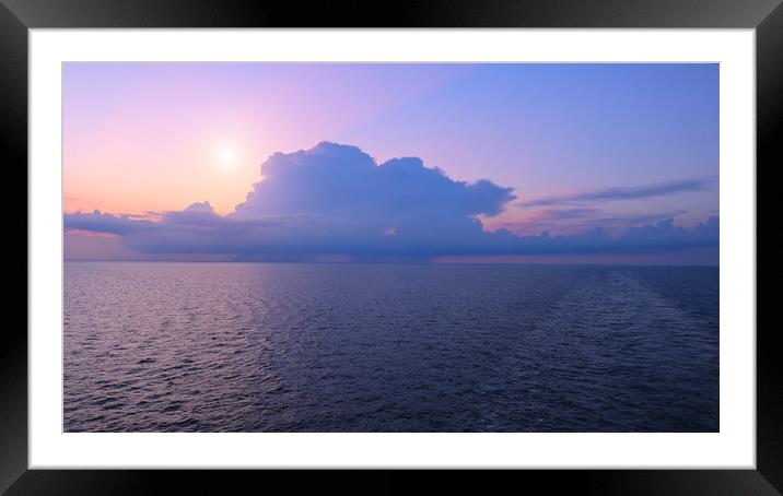 Cruise ship heading to Caribbean islands cruise vacation from Miami, Florida, USA Framed Mounted Print by Elijah Lovkoff