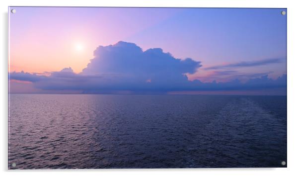 Cruise ship heading to Caribbean islands cruise vacation from Miami, Florida, USA Acrylic by Elijah Lovkoff