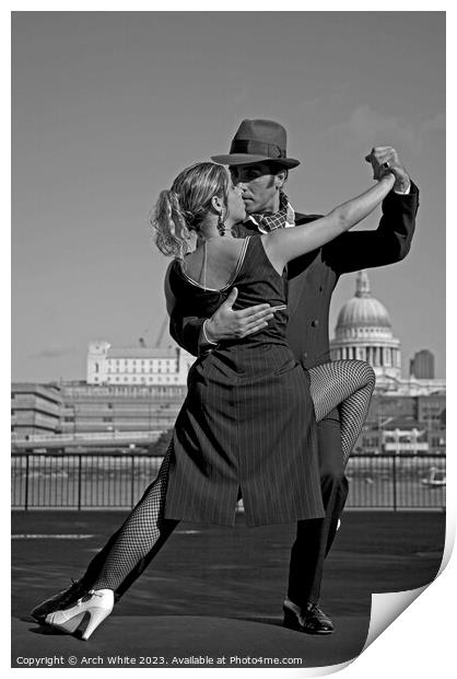 Willie and Gala Tango Folk, Tango dancers from Arg Print by Arch White