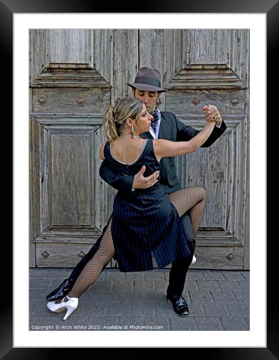 Willie and Gala Tango Folk, Tango dancers from Arg Framed Mounted Print by Arch White