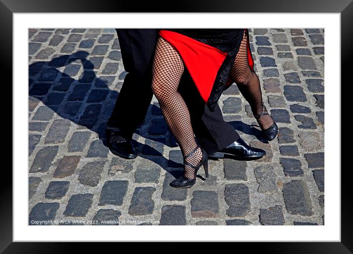 Willie and Gala Tango Folk, Tango dancers from Argentina. Framed Mounted Print by Arch White