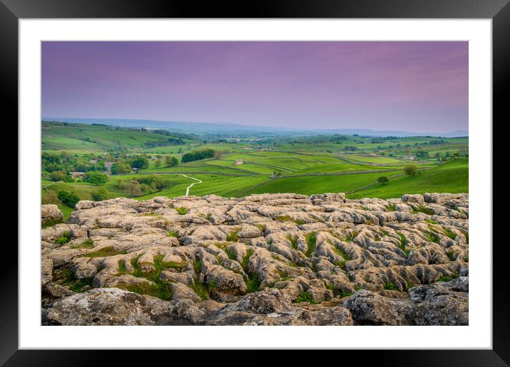 View from Malham Cove Framed Mounted Print by Paul Grubb