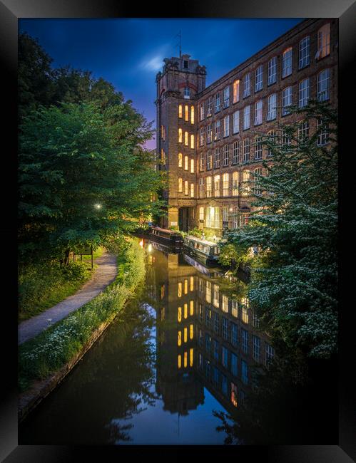 Clarence Mill at Night Framed Print by Paul Grubb