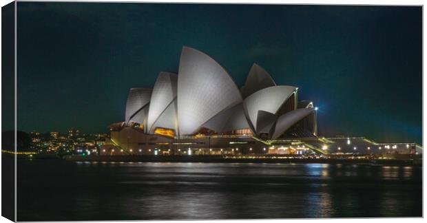 Sydney Opera House at Night Canvas Print by Paul Grubb