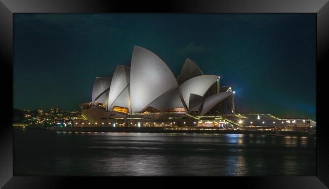 Sydney Opera House at Night Framed Print by Paul Grubb
