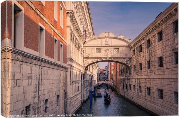 Venice - Bridge of Sighs Canvas Print by Michael Shannon