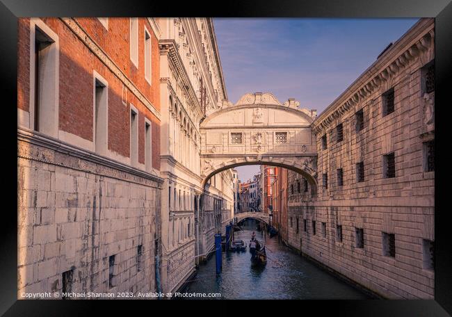Venice - Bridge of Sighs Framed Print by Michael Shannon