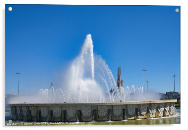 Praça do Império fountain,  Acrylic by Steven Dale