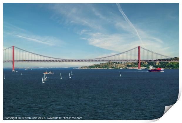 Ponte 25 de Abril Bridge, Lisbon Print by Steven Dale