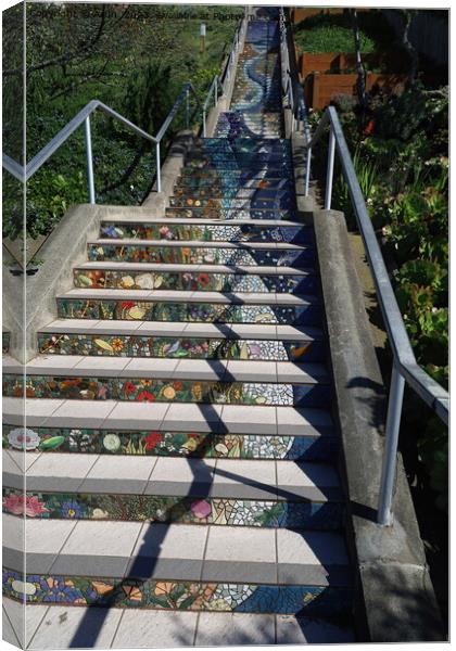 San francisco mosaic stairway Canvas Print by Arun 