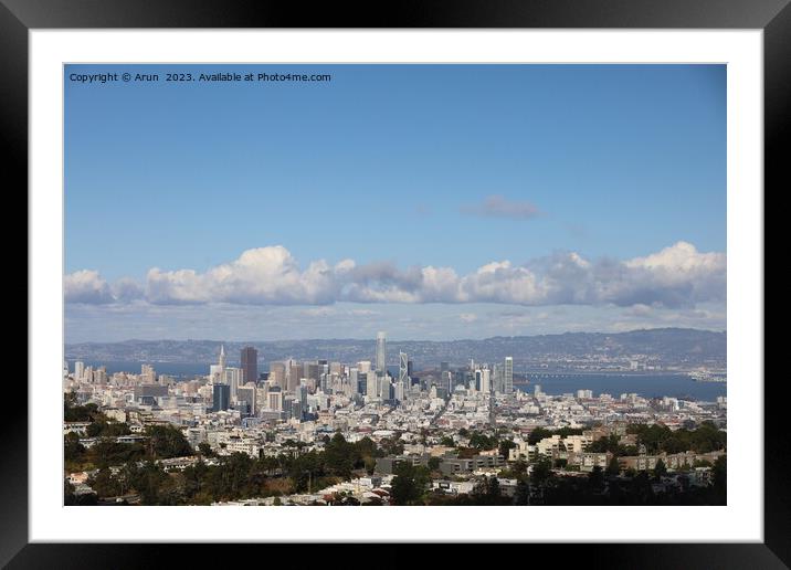 San Francisco California from Mount Davidson Framed Mounted Print by Arun 