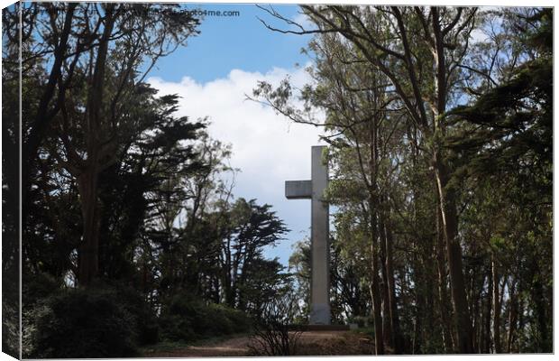 Cross in San Francisco California on  Mount Davidson Canvas Print by Arun 