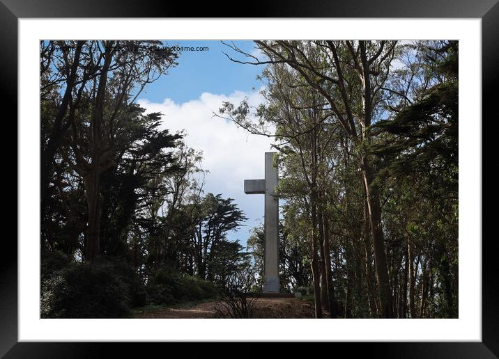 Cross in San Francisco California on  Mount Davidson Framed Mounted Print by Arun 