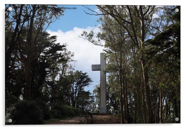Cross in San Francisco California on  Mount Davidson Acrylic by Arun 